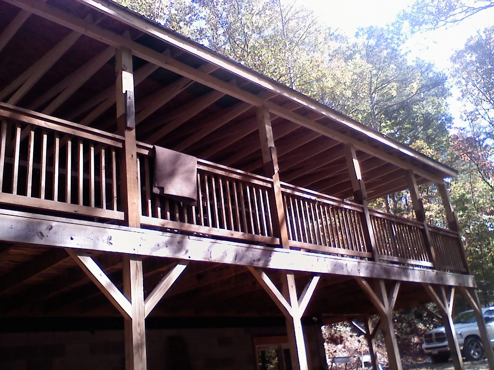 Timber framing under a new elevated porch and deck — Roof Leak Repair in Laurel Springs by Roofing Brothers